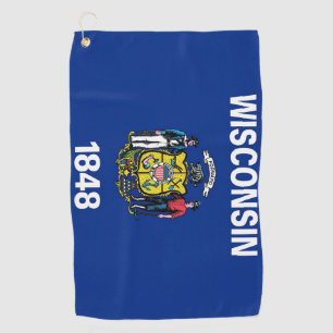 Golf Serviette avec drapeau de l'Etat du Wisconsin