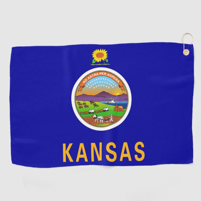 Golf Serviette avec drapeau du Kansas, USA (Horizontal)