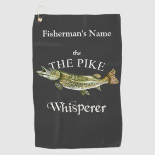 Golf Serviette de pêche foncée personnalisée Whisperer