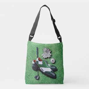 Golf Shoes Ball Gloves Club Driver With Your Name Crossbody Bag
