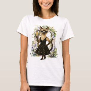 Golf Siamese Cat Golfer Celebrating T-Shirt