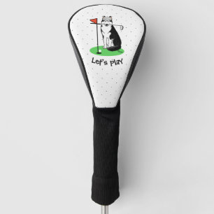 Golf Siberian Husky (black) Dog Playing Cute Funny Golf Head Cover