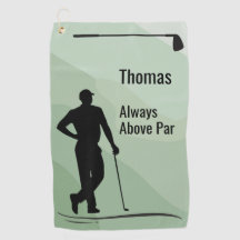 Golf Silhouette, Name, Text, On Green