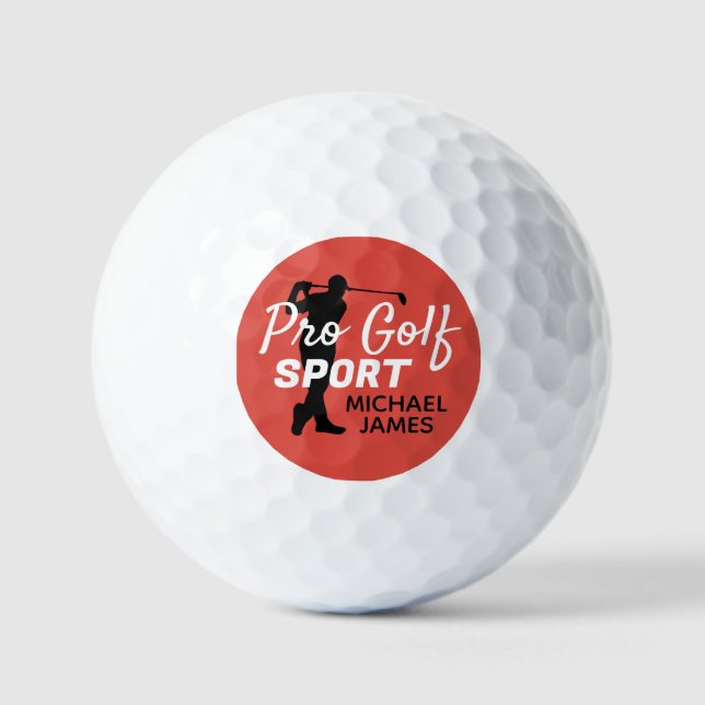 Golf Silhouette, Pro Golf Sport, Personalized Balls (Front)