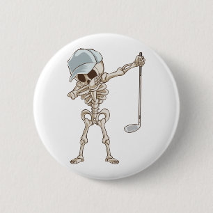 Golf Skeleton 2 Inch Round Button