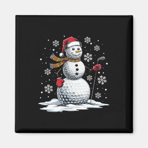 Golf Snowman Golf Player Santa Hat Christmas Funny Magnet