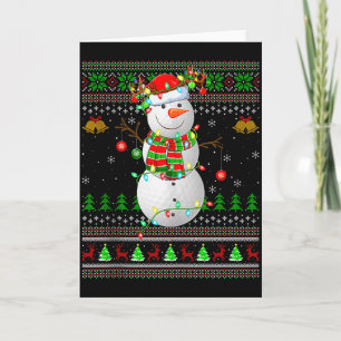 Golf Snowman Ugly Christmas Sweaters Golfing Golfe Card