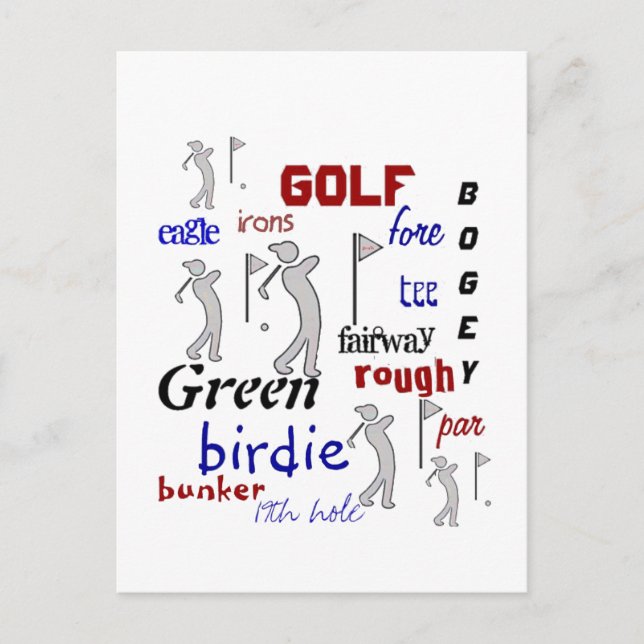 Golf, Sport, Motivational Postcard (Front)