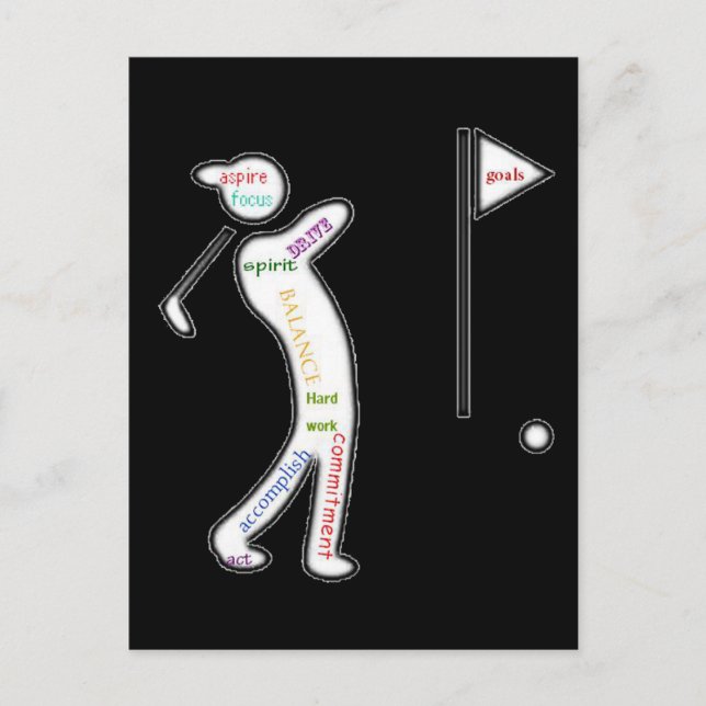 Golf, Sport, Motivational Words Postcard (Front)