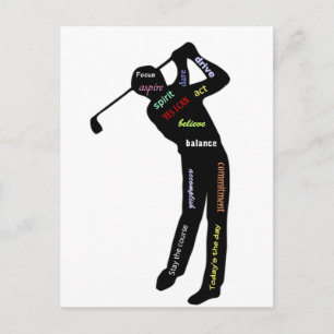 Golf, Sport, Motivational Words Postcard