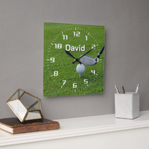 Golf Sport Personalizable Gift Square Wall Clock