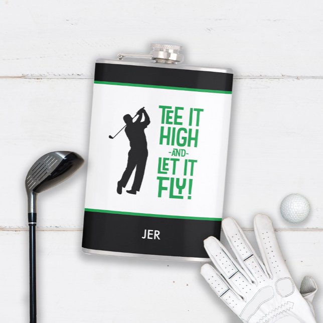 Golf Sports Cute Humour Tee Quote Black Green 8 oz Hip Flask (Golf Sports Cute Humor Tee Quote Black Green 8 oz Flask)