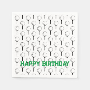 Golf Sports Happy Birthday Classic Balls Tees Fun Napkin