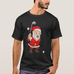 Golf Sports Lover Santa Playing Golf Christmas T-Shirt