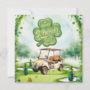 Golf St. Patrick’s Day Watercolor  Holiday Card