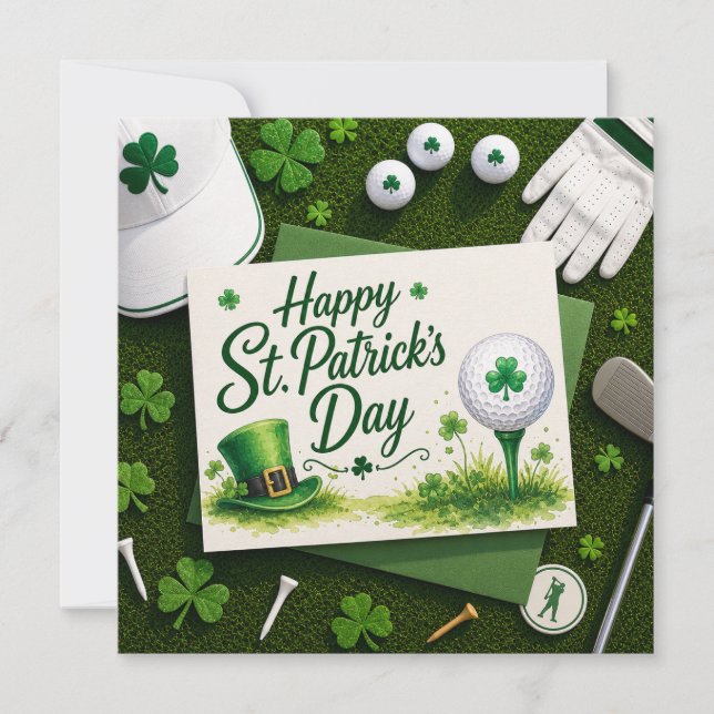 Golf St. Patrick's Day for Golf themed for Golfer  Card (Front)
