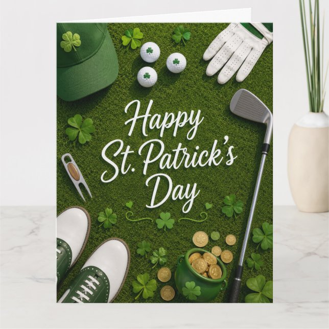 Golf St. Patrick's Day for Golf themed for Golfer  Card (Front)