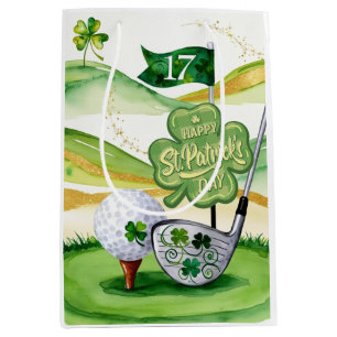 Golf St. Patrick's Day for Golf themed for Golfer  Medium Gift Bag