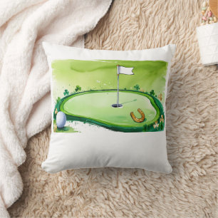 Golf St. Patrick's Day Golf themed for Golfer Throw Pillow
