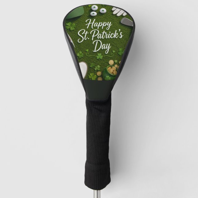 Golf St. Patrick's Day with Golf ball for Golfer Head Cover (Front)