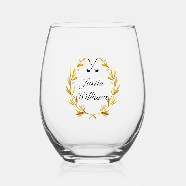 Golf  stemless wine glass (Front)