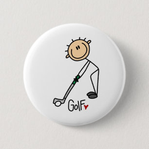 Golf Stick Figure 2 Inch Round Button