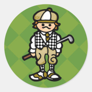 golf STICKer. (see, STICK instead of CLUB. egads) Classic Round Sticker