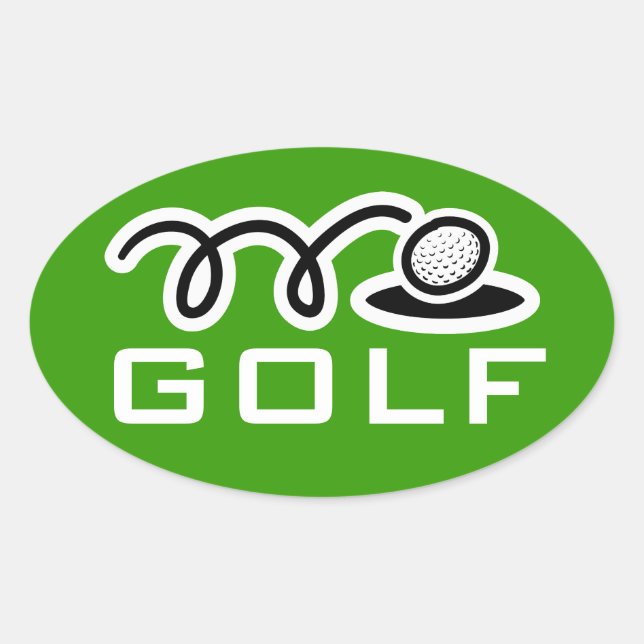Golf stickers | customizable text and background (Front)