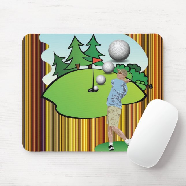 Golf Stripe Mouse Pad! Mouse Pad (With Mouse)