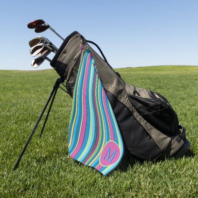 Golf Stripes été violet Turquoise serviette de gol (Vert)
