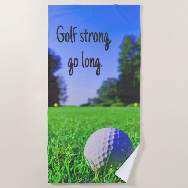 Golf strong go long grass golf ball beach towel (Front)
