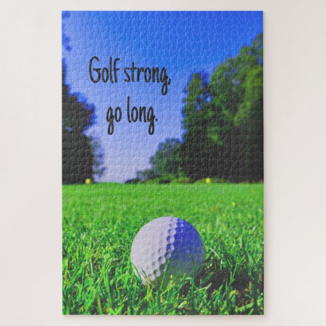 Golf strong go long grass golf ball jigsaw puzzle (Vertical)