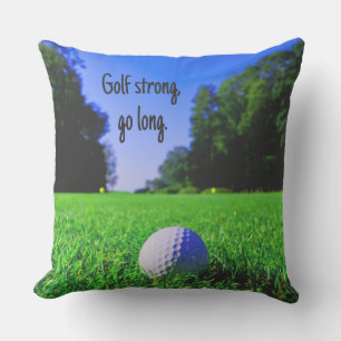 Golf strong go long grass golf ball throw pillow