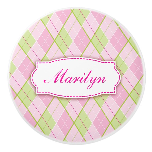 Golf style diamond patterned plaid knob handle (Front)