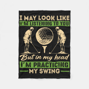 Golf Swing Golfer Joke For Golfing Sport Player Lo Fleece Blanket
