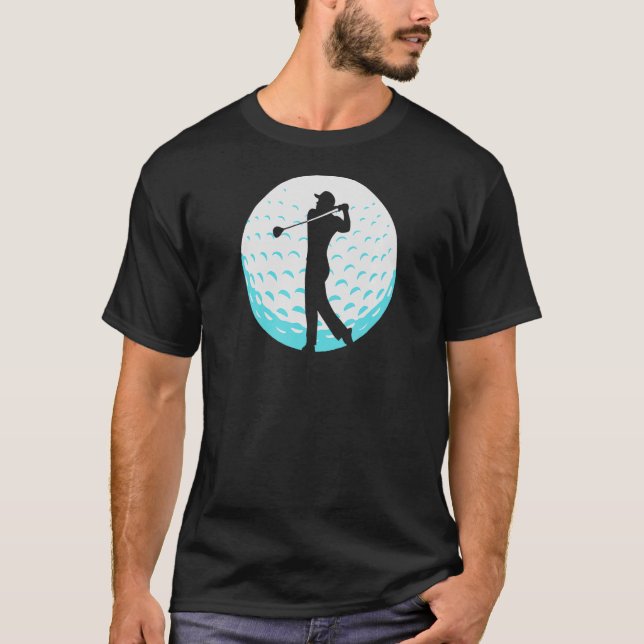 Golf Swing Golfer Playing Golf Silhouette Golf Bal T-Shirt (Front)