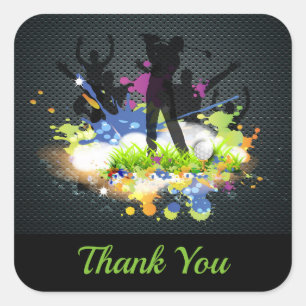 Golf Swing Supporters Personalized Modern Golfer Square Sticker
