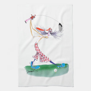 Golf Swing, tony fernandes Kitchen Towel