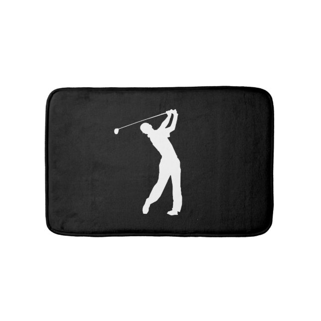 Golf Swinger Customizable Background Colour Bath Mat (Front)