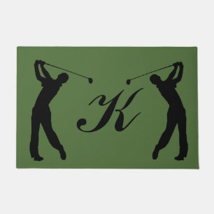 Golf Swinger Customizable Monogram Doormat
