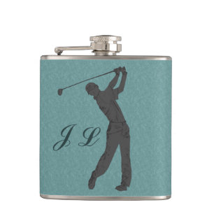 Golf Swinger Customizable Monogram Hip Flask