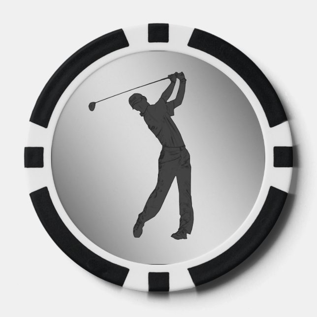 Golf Swinger Customizable Poker Chips (Front)