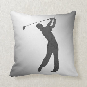 Golf Swinger Customizable Throw Pillow