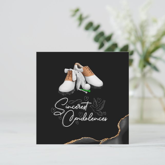 Golf sympathy sorry for your loss condolences  card (Standing Front)