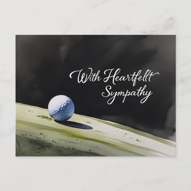 Golf sympathy “With heartfelt sympathy.” Postcard (Front)