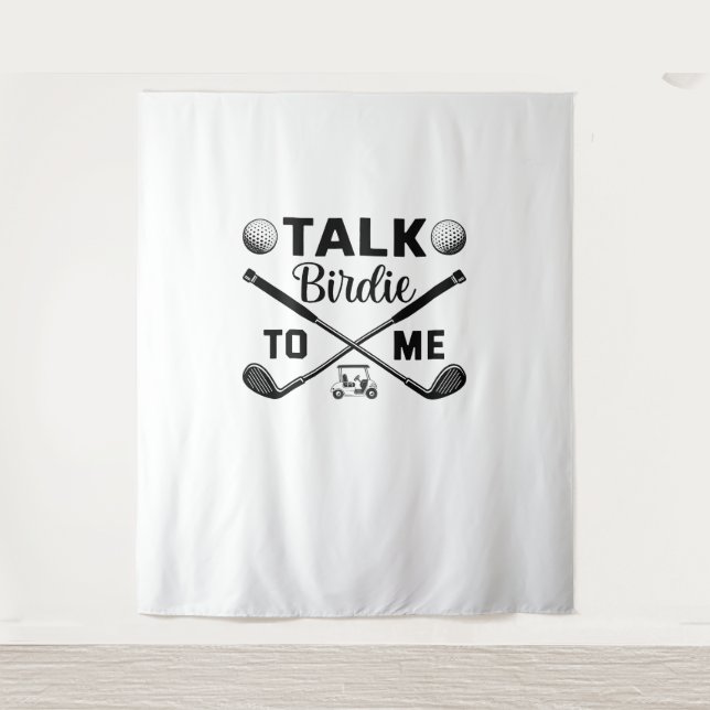 Golf Talk Birdie to Me Funny Tapestry (Front)