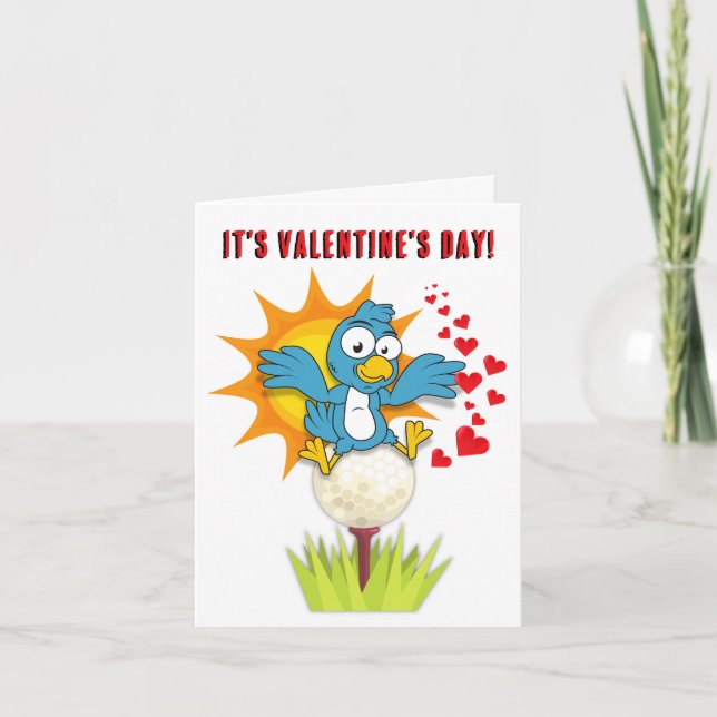 Golf - Talk Birdie to Me Valentine's Day Holiday Card (Front)