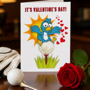 Golf - Talk Birdie to Me Valentine's Day Holiday Card