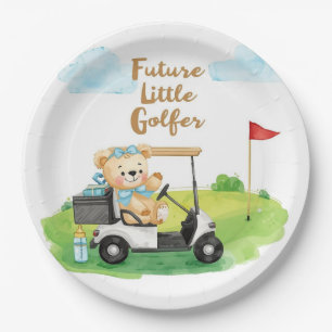 Golf Teddy Bear It’s a Boy Baby Shower Napkins Paper Plate