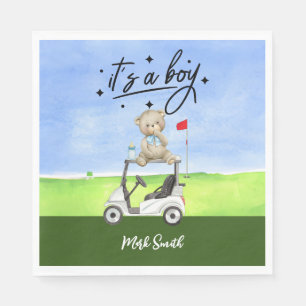 Golf Teddy Bear It's Boy for Baby Shower   Napkin